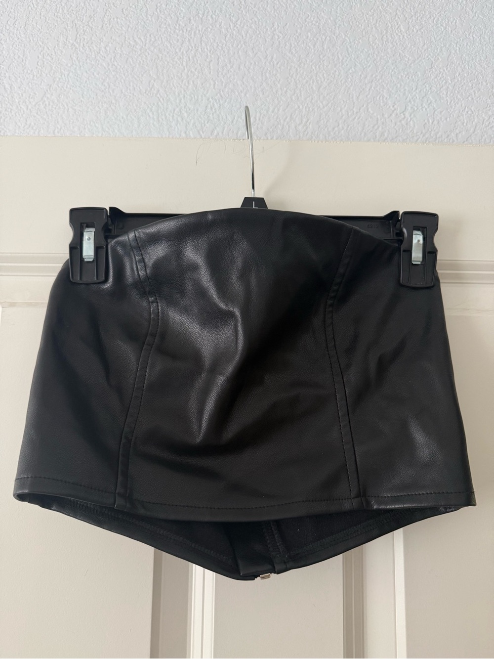 Nasty Gal Black Faux Leather Crop Top